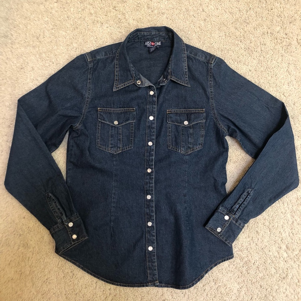 Denim Button Snap Up